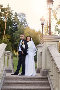 Sensual portrait of young elegant just married pair