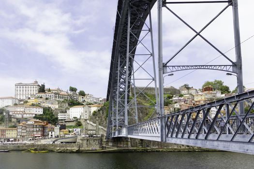 A view of Ancient city Porto, Dom Luis Bridge