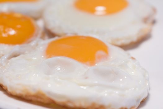 A tray of fried eggs for healthy breakfast