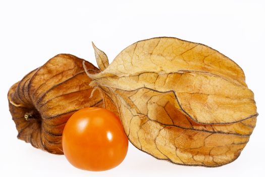 Fruits Physalis ( Physalis peruviana) isolated on white background, close up.