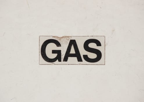 Sign med text Gas on gas installation
