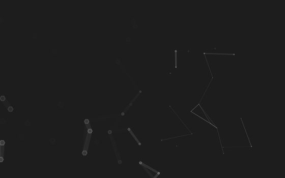 Abstract polygonal space low poly dark background with connecting dots and lines. Connection structure. 3d rendering