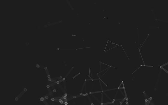 Abstract polygonal space low poly dark background with connecting dots and lines. Connection structure. 3d rendering