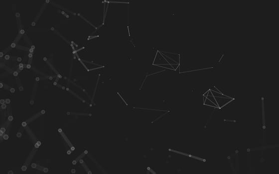 Abstract polygonal space low poly dark background with connecting dots and lines. Connection structure. 3d rendering