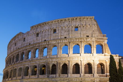 Colosseum by night in Rome, Italy