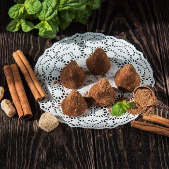 Homemade pyramid shape chocolate candies