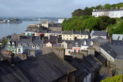 view of cobh town county cork ireland from the catherdral