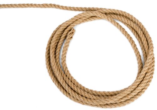 Rope loop isolated on white background, closeup