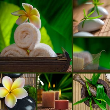 Spa theme collage composed of a few different images