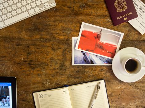 a blogger - traveller working desk