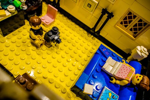 Room, photographer and model, made in lego