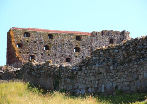 Inside Hammershus Castle ruin at Bornholm