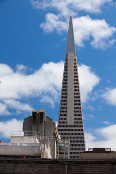 View from China Town of Transamerica building in San Francisco