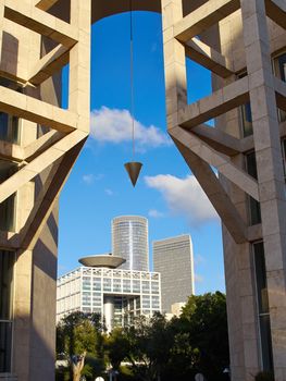 Famous landmark Azrieli center modern buildings in Tel Aviv