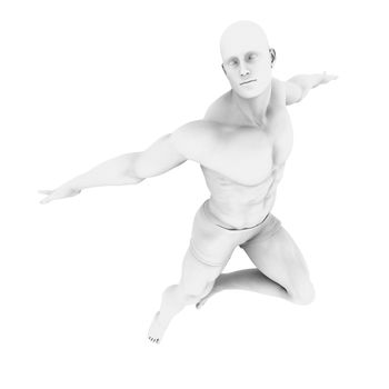 Superhero Pose With a Man in 3d Render Illustration