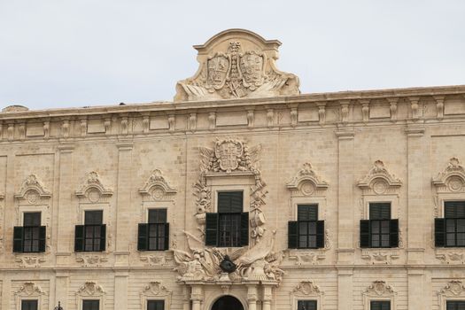 Auberge de Castille in capital of Malta - Valletta, Europe.