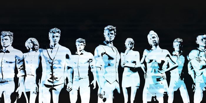 Group of Business People Standing and Looking at You