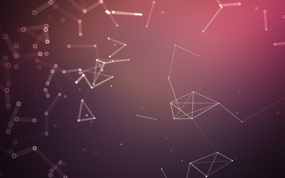 Abstract polygonal space low poly dark background with connecting dots and lines. Connection structure. 3d rendering