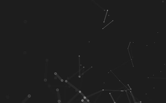 Abstract polygonal space low poly dark background with connecting dots and lines. Connection structure. 3d rendering