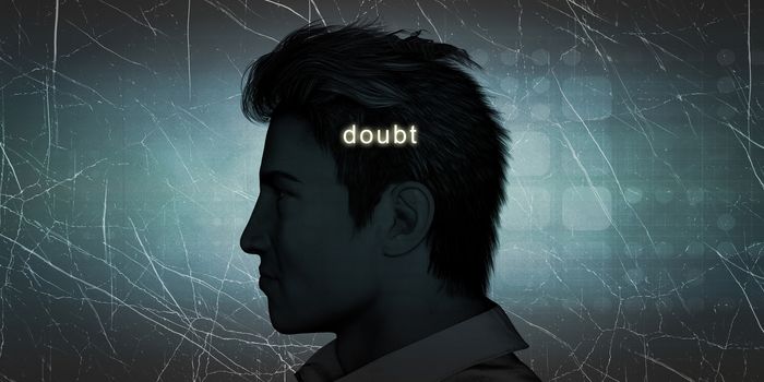 Man Experiencing Doubt as a Personal Challenge Concept