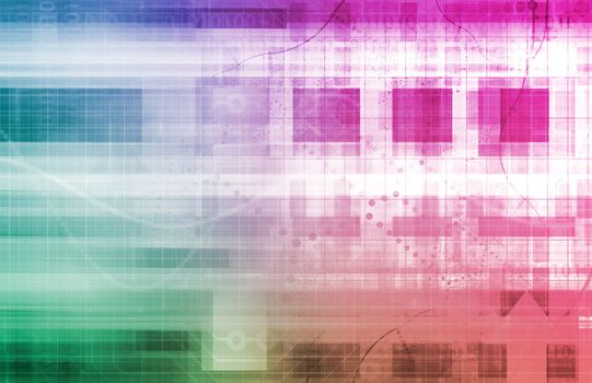 Science Research Background with Moving Data Art