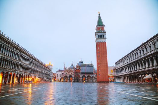 San Marco square in Venice, Italy in the morning