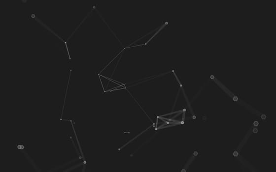 Abstract polygonal space low poly dark background with connecting dots and lines. Connection structure. 3d rendering