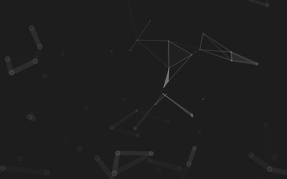 Abstract polygonal space low poly dark background with connecting dots and lines. Connection structure. 3d rendering