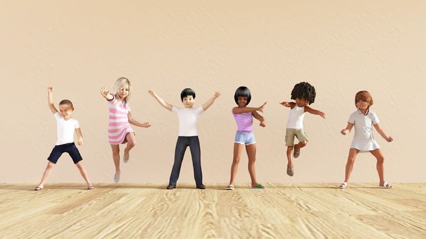 Child Development with Children Learning and Playing