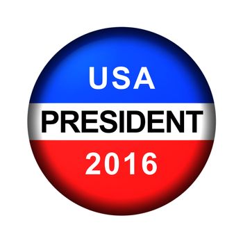 Red white and blue vote button for 2016