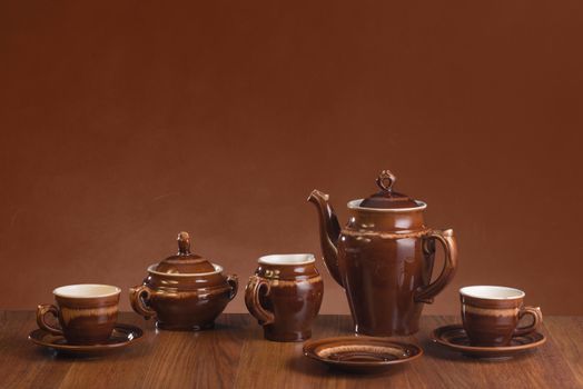 Empty ware for coffee on a gradient background