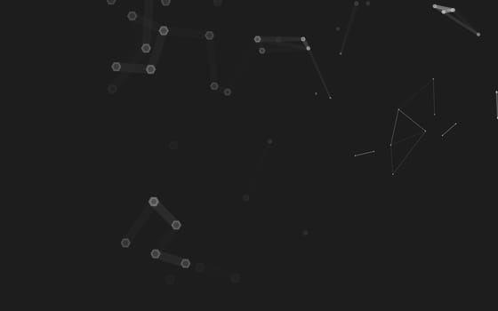 Abstract polygonal space low poly dark background with connecting dots and lines. Connection structure. 3d rendering