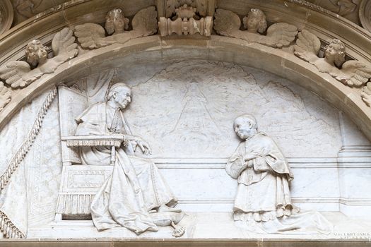 Details of facade  Santa Maria de Montserrat Abbey, Catalonia,  Spain.