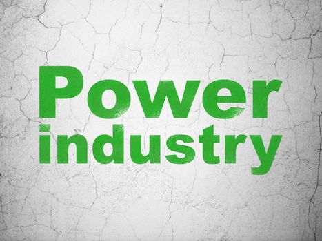 Industry concept: Green Power Industry on textured concrete wall background