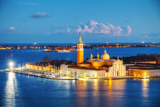 Basilica Di San Giogio Maggiore in Venice at sunset