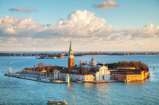 Basilica Di San Giogio Maggiore in Venice at sunset