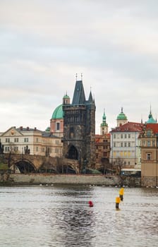 Charles bridge in Prague, Czech Republic at sunrise