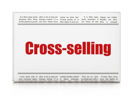 Finance concept: newspaper headline Cross-Selling on White background, 3D rendering
