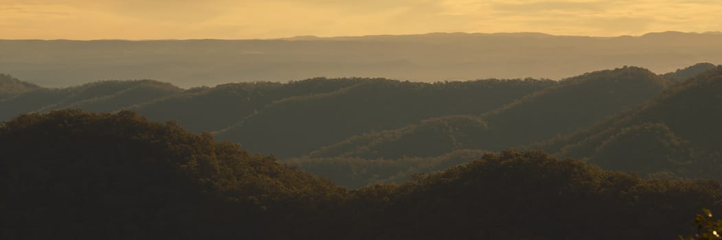 View from Mount Glorious during the afternoon near Brisbane, Queensland.