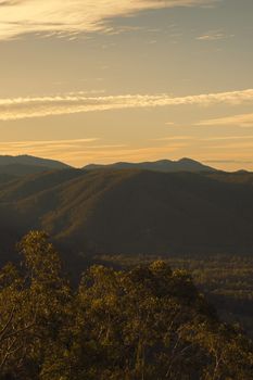 View from Mount Nebo during the afternoon near Brisbane, Queensland.