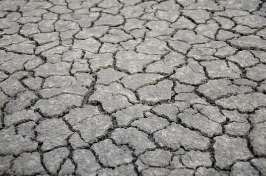 Background of soil, cracks in the dried soil in arid season.