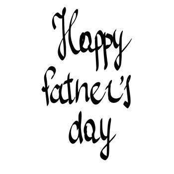 Happy Fathers Day. hand-written lettering, t-shirt print design, typographic composition isolated on white background