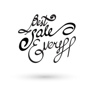 best sale ever lettering hand drawn illustration.