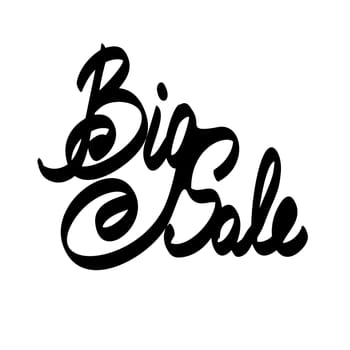 big sale lettering hand drawn illustration.