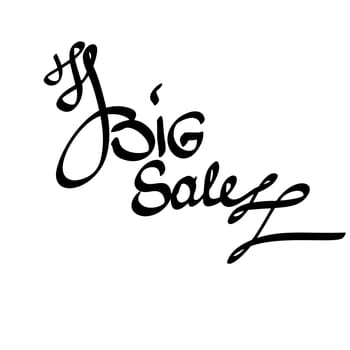 big sale lettering hand drawn illustration.