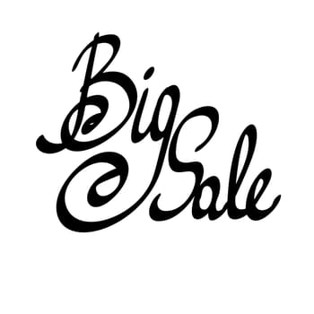 big sale lettering hand drawn illustration.