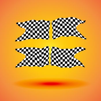 Racing background set collection of four checkered flags racing illustration.