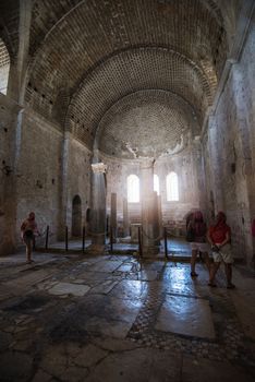 Demre, Turkey - July, 2015: inside St. Nicholas church in Demre Turkey