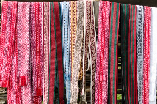 Ribbons with ethnic slavonic ornament