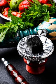Arab hookah with flavor with strawberry,lime and mint